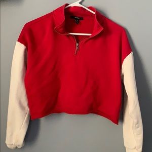 Forever 21 half zip cropped sweatshirt